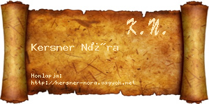 Kersner Nóra névjegykártya