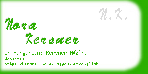 nora kersner business card